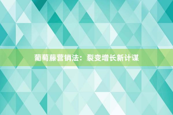 葡萄藤营销法：裂变增长新计谋